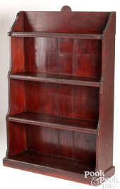 STAINED PINE OPEN SHELF, LATE