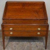 STAINED PINE SLANT-FRONT DESK