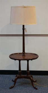 STAINED PINE SMOKER FLOOR LAMP