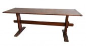 STAINED PINE TAVERN TABLE, HAV