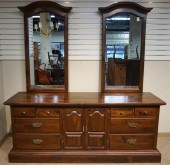 STAINED PINE TRIPLE DRESSER AN