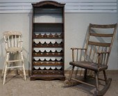 STAINED PINE WINE RACK, EARLY