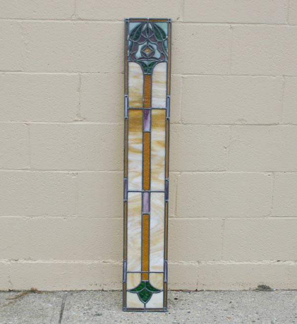 Stained slag glass window. 75 1/2"H