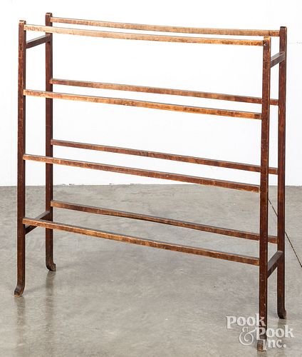 STAINED TOWEL RACK, 19TH
