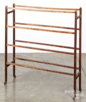 STAINED TOWEL RACK, 19TH C.Sta