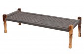 STAINED WOOD AND WOVEN ROPE BE