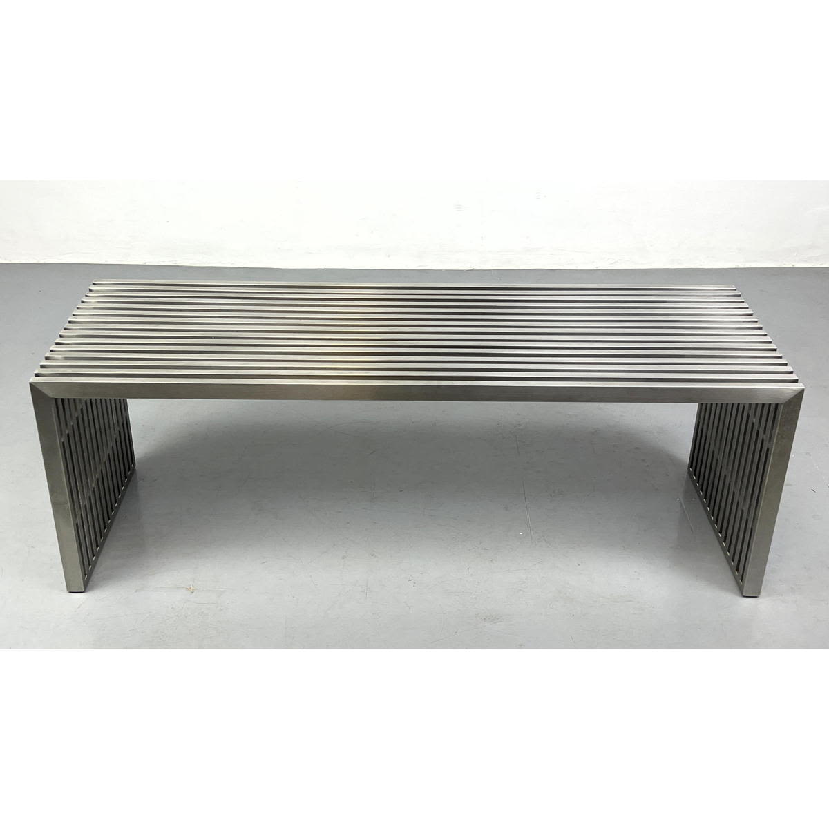 Stainless Slat Bench Coffee