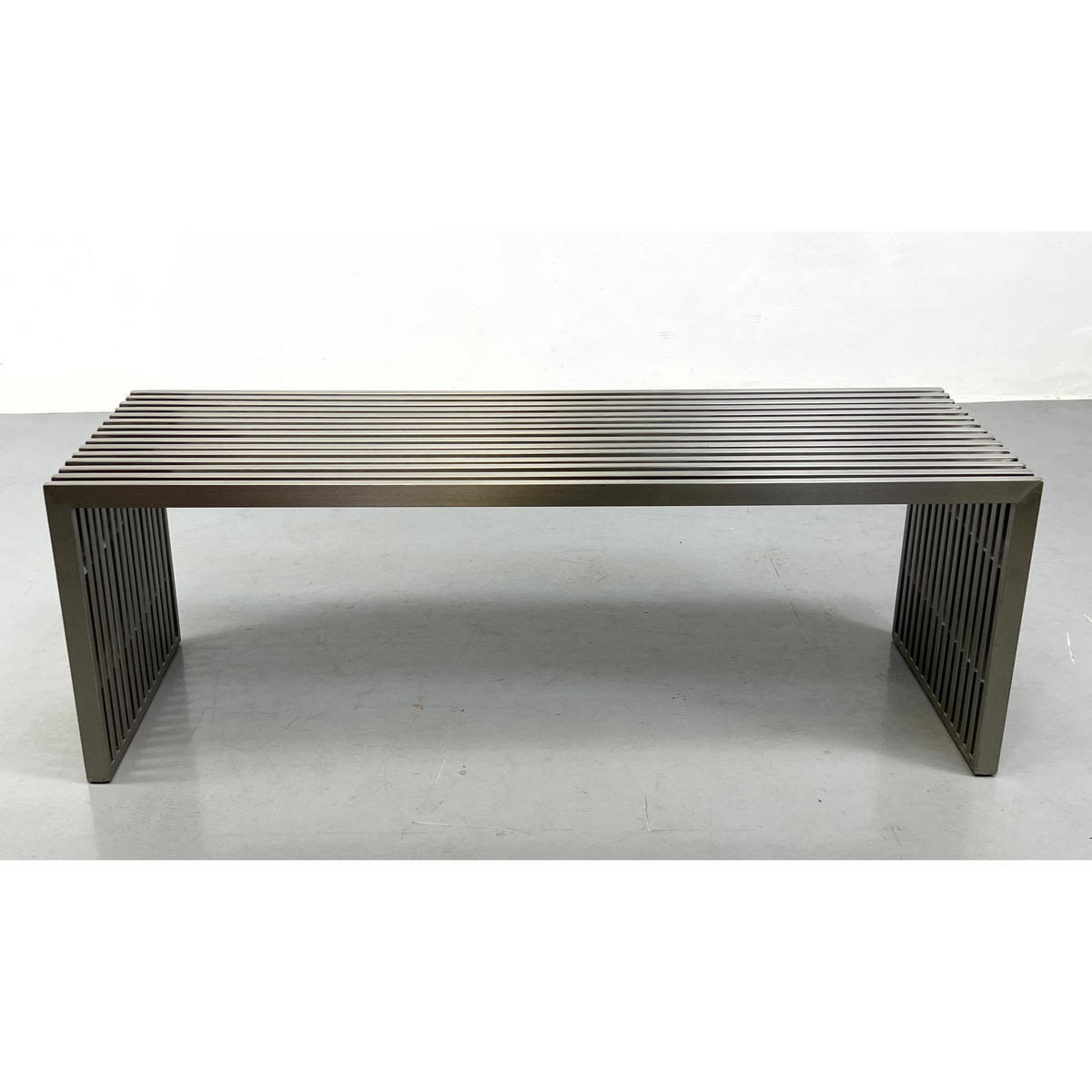 Stainless Slat Bench Coffee