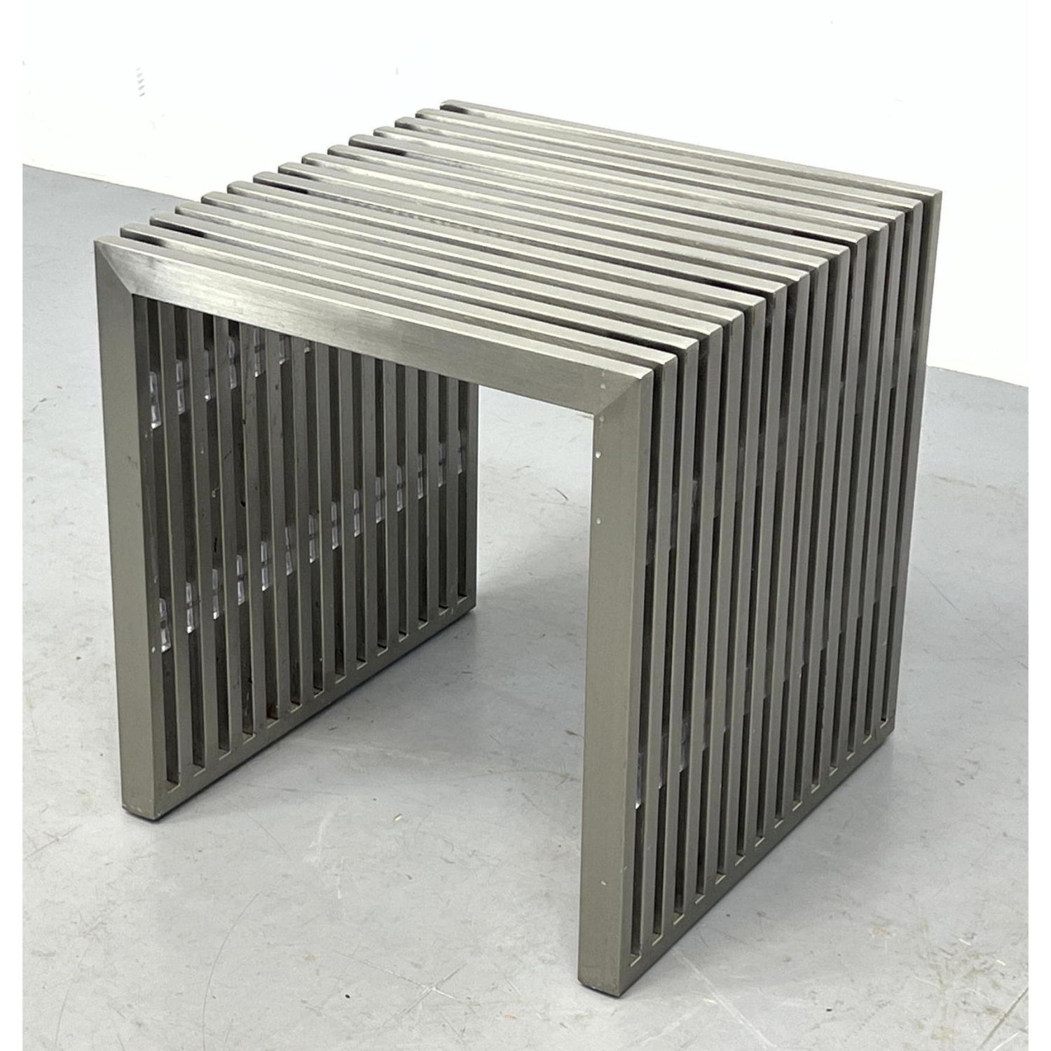 Stainless Slat Modernist Stool