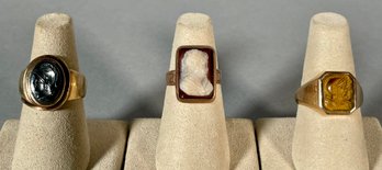 Stamped 10k ring with oval grey