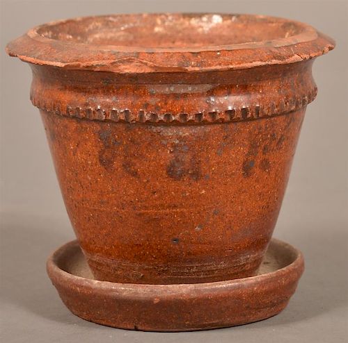 STAMPED LKT 19TH CENTURY REDWARE