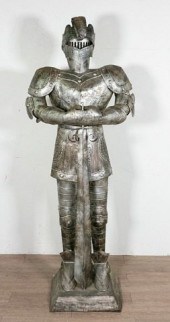 STAMPED TIN KNIGHT IN SUIT OF