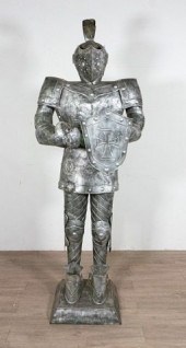 STAMPED TIN KNIGHT IN SUIT OF
