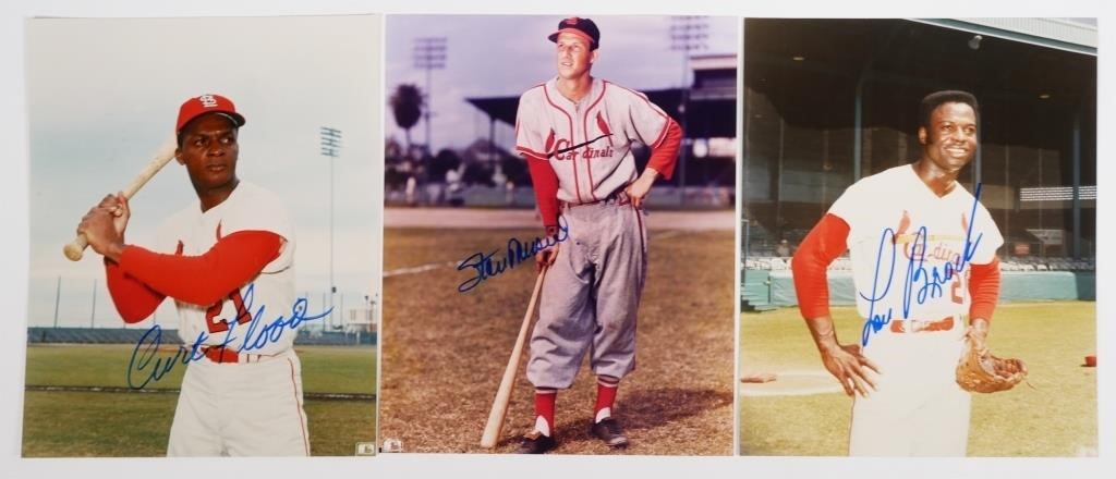 STAN MUSIAL LOU BROCK CURT FLOOD