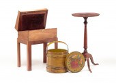 STAND, FIRKIN AND LAP DESK. Ni