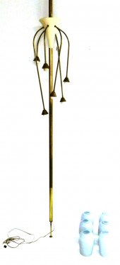 Standing 1950s lamp with sprin