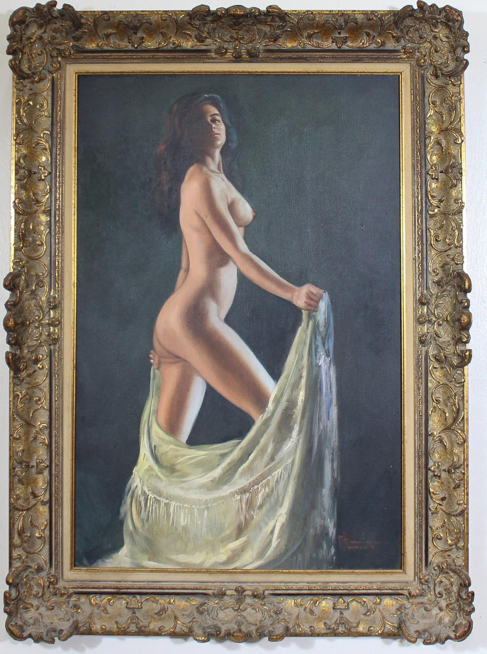 STANDING NUDE OIL ON CANVASSTANDING
