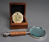 STANLEY BRASS COMPASS IN WOOD