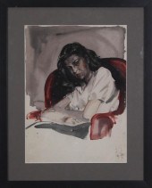 STANLEY MELTZOFF WATERCOLOR AN