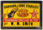 STAR BRAND SHOES CARDBOARD ADV