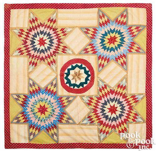 STAR CRIB QUILT, MID 19TH C.Star