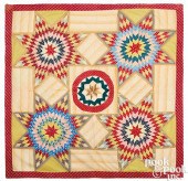 STAR CRIB QUILT, MID 19TH C.St