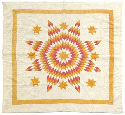 Star of Bethlehem pieced quilt,