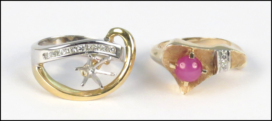 STAR RUBY DIAMOND AND 14 KARAT