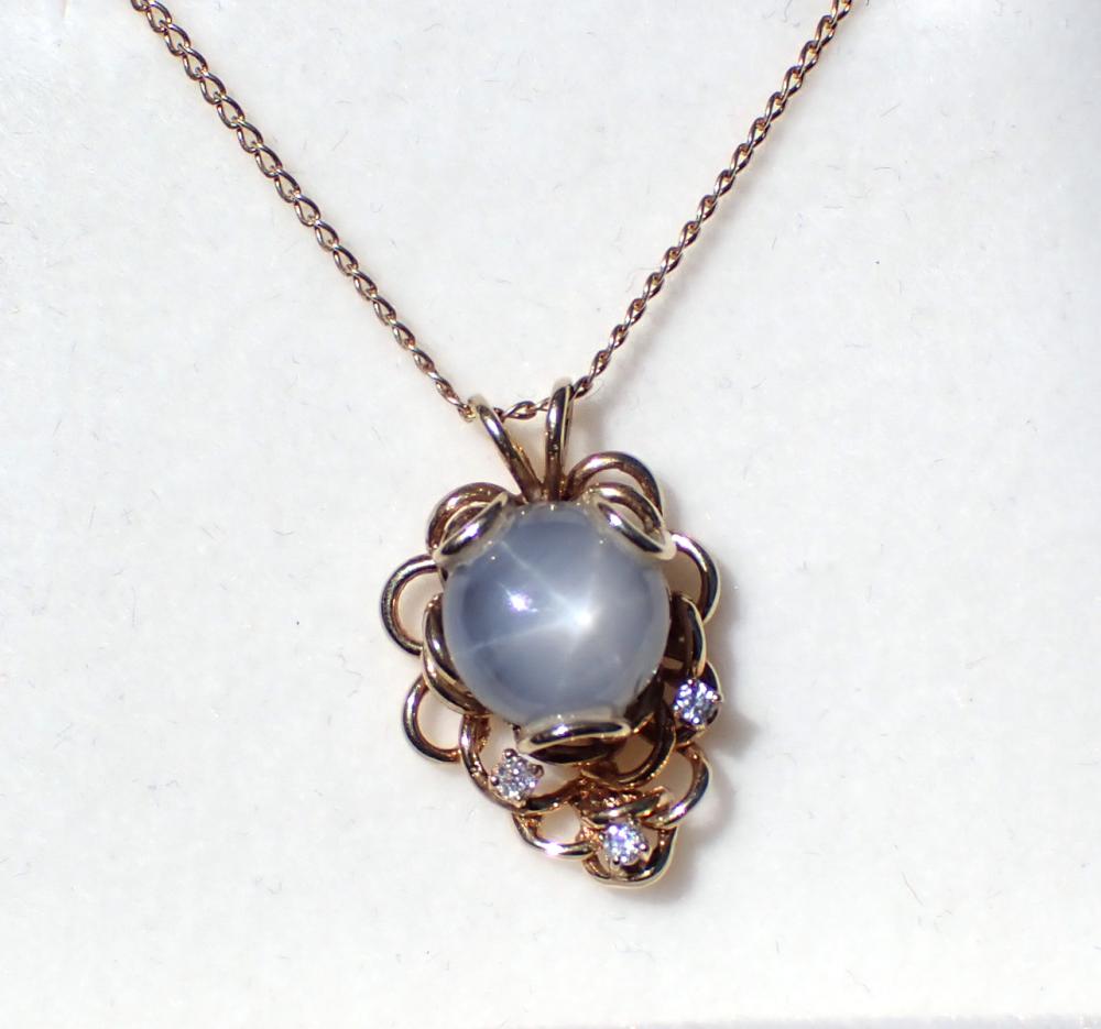 STAR SAPPHIRE, DIAMOND AND FOURTEEN