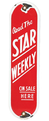 STAR WEEKLY DOOR PUSH SIGN<br>