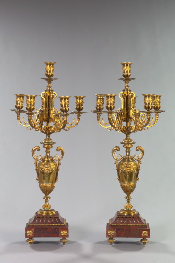 Stately Pair of French Gilt-Brass