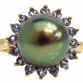 STAUER 10K GOLD TAHITIAN PEARL