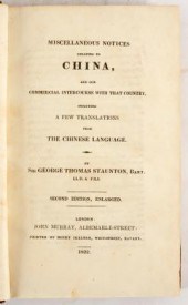 Staunton (Sir George) Miscella