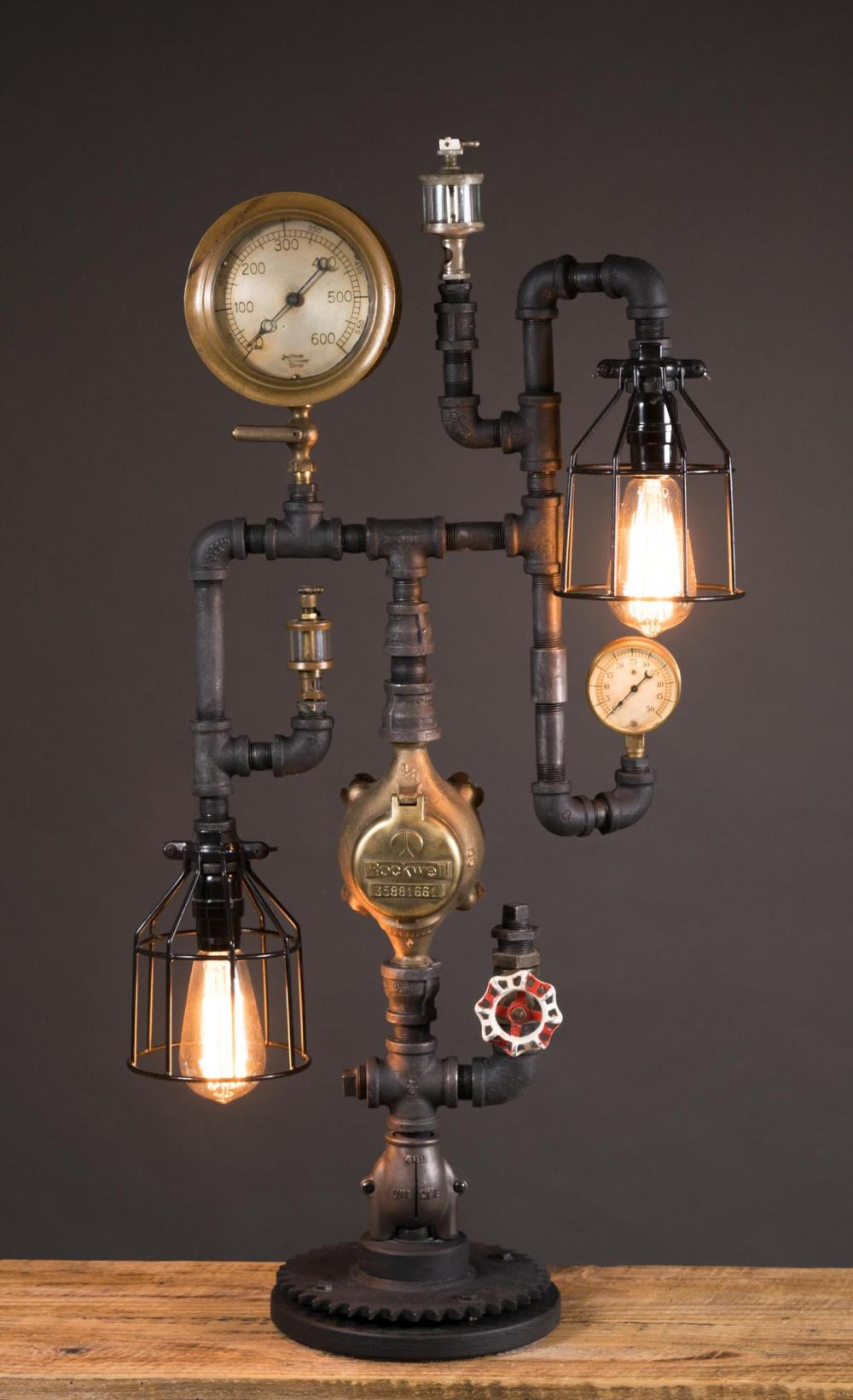 STEAMPUNK TABLE LAMP, GLENN
