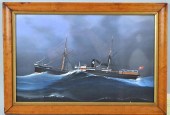 STEAMSHIP "AMANDA" GOUACHE/PAP