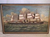 STEAMSHIP WOOD PLAQUE20th cent