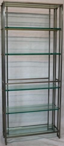 STEEL AND BRASS ETAGERE, POSSIBLY