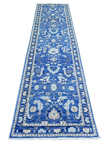 STEEL BLUE HAND KNOTTED WOOL