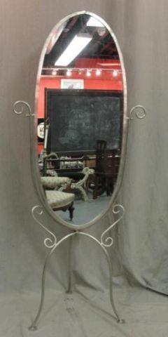 Steel Cheval Mirror. From a Long