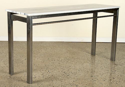 STEEL CONSOLE TABLE BLUE STRIPED