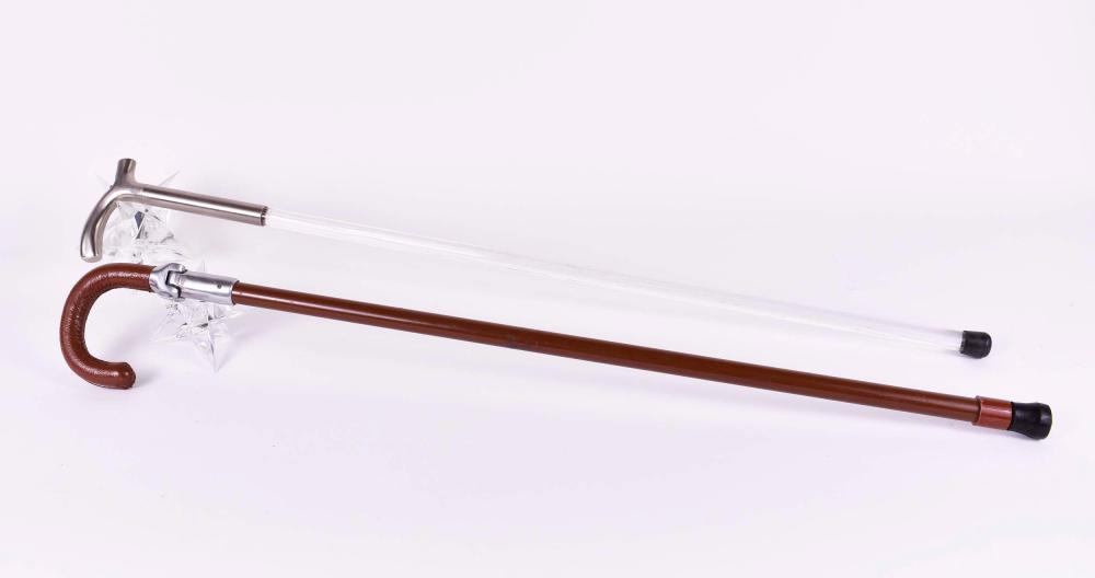 STEEL FIELD CANE AND A LUCITE