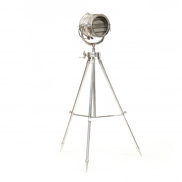 STEEL SPOTLIGHT TRIPOD FLOOR LAMP