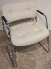 STEELCASE CHROME UPHOLSTERED A