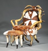 STEER HORN ARMCHAIR, ATTR. WEN