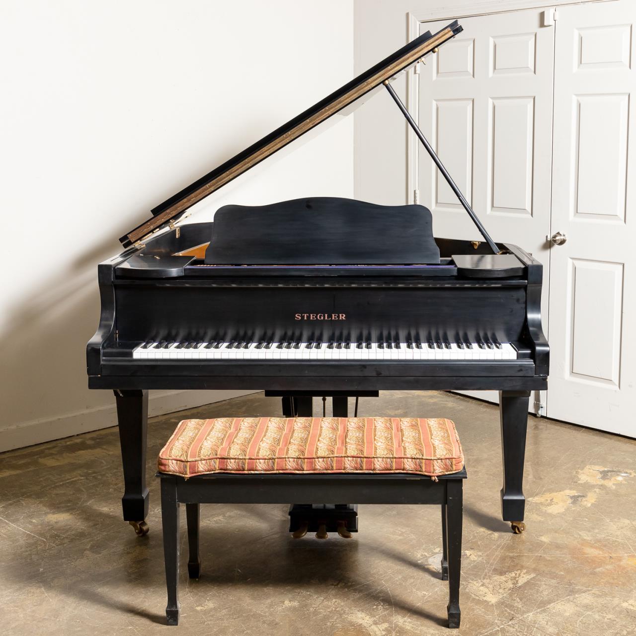 STEGLER EBONY BABY GRAND PIANO &