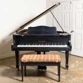 STEGLER EBONY BABY GRAND PIANO
