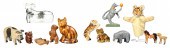 Steiff, carved wood figures an