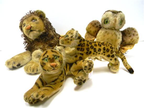 Steiff  four plush stuffed animals: