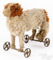 STEIFF MOHAIR DOG PULL TOYStei