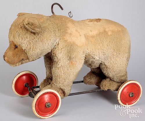 STEIFF RIDE-ON PLUSH BEAR, EARLY TO